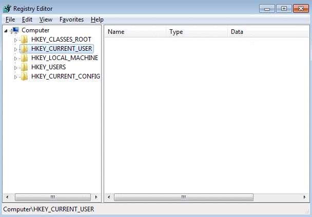 Go to computer folder from the registry editor